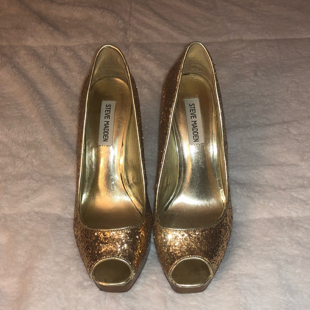 Gold Glitter Heels